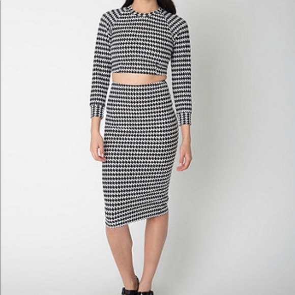 American apparel houndstooth pencil skirt with slit - Picture 6 of 6